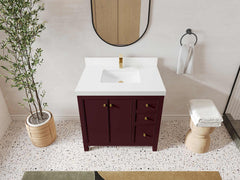 Chicago 36 in. W x 22 in. D Center Sink Bathroom Vanity - photo 48