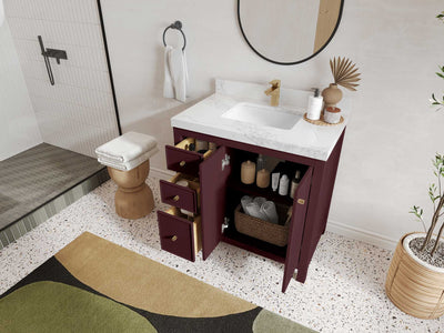Chicago 36 in. W x 22 in. D Center Sink Bathroom Vanity - Willow Bath and Vanity