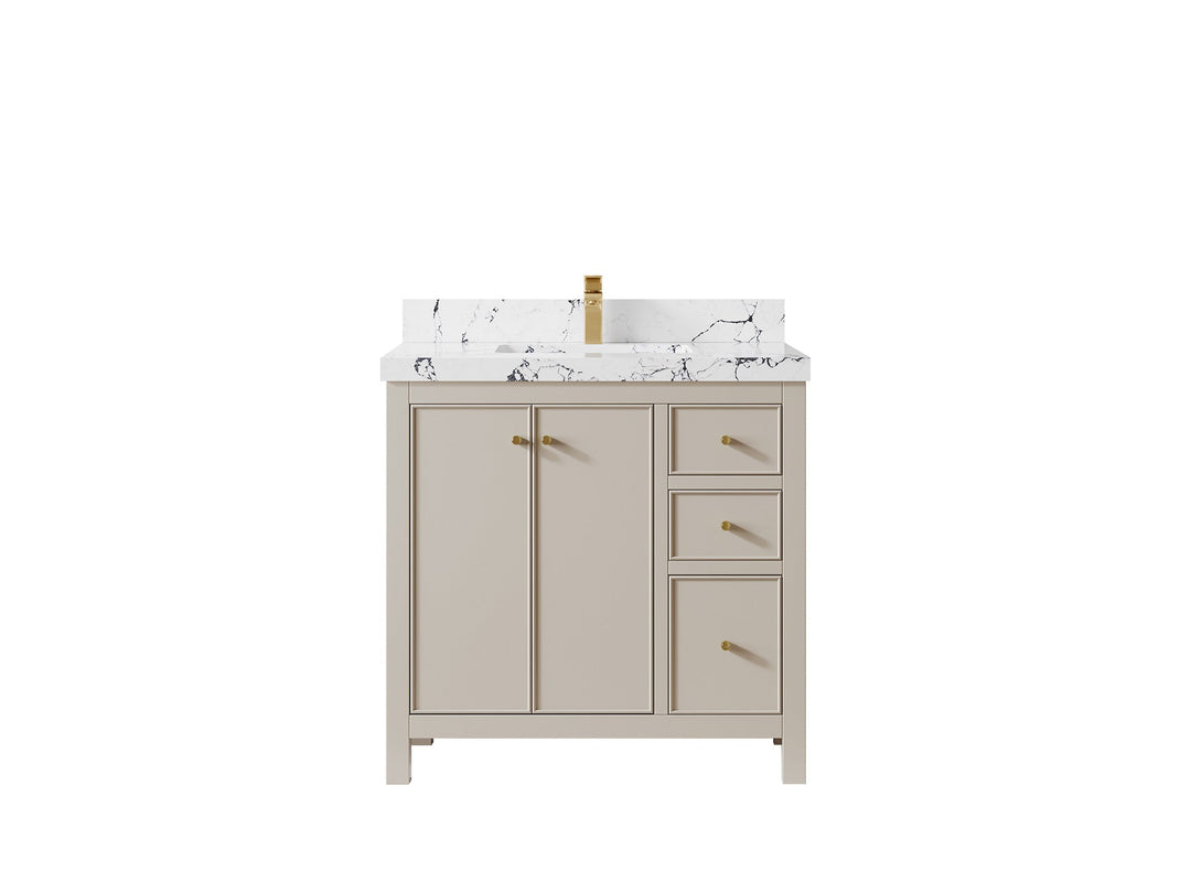 Chicago 36 in. W x 22 in. D Center Sink Bathroom Vanity - Willow Bath and Vanity
