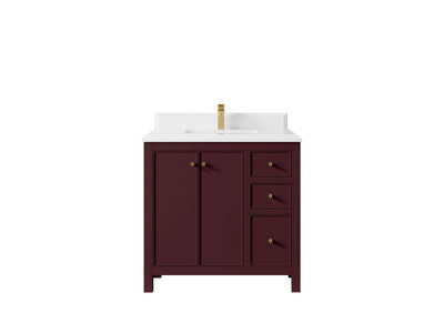 Chicago 36 in. W x 22 in. D Center Sink Bathroom Vanity - Willow Bath and Vanity