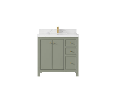 Chicago 36 in. W x 22 in. D Center Sink Bathroom Vanity - Willow Bath and Vanity
