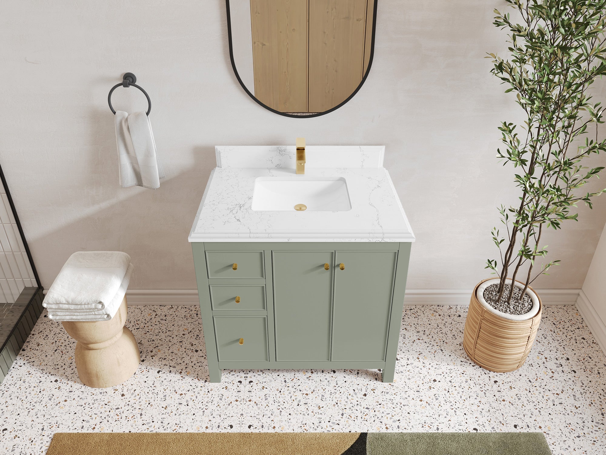 Chicago 36 in. W x 22 in. D Center Sink Bathroom Vanity - Willow Bath and Vanity