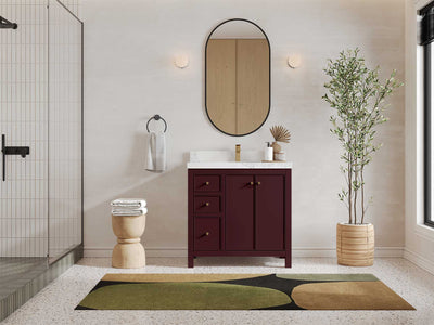 Chicago 36 in. W x 22 in. D Center Sink Bathroom Vanity - Willow Bath and Vanity