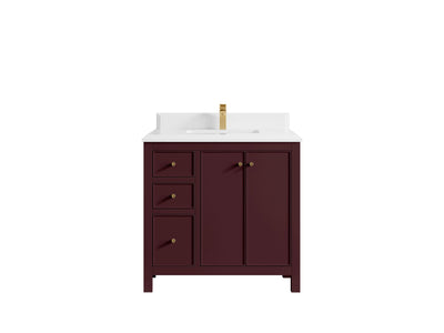 Chicago 36 in. W x 22 in. D Center Sink Bathroom Vanity - Willow Bath and Vanity