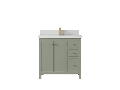 Chicago 36 in. W x 22 in. D Center Sink Bathroom Vanity - Willow Bath and Vanity