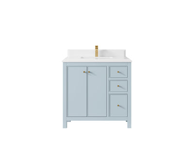 Chicago 36 in. W x 22 in. D Center Sink Bathroom Vanity - Willow Bath and Vanity