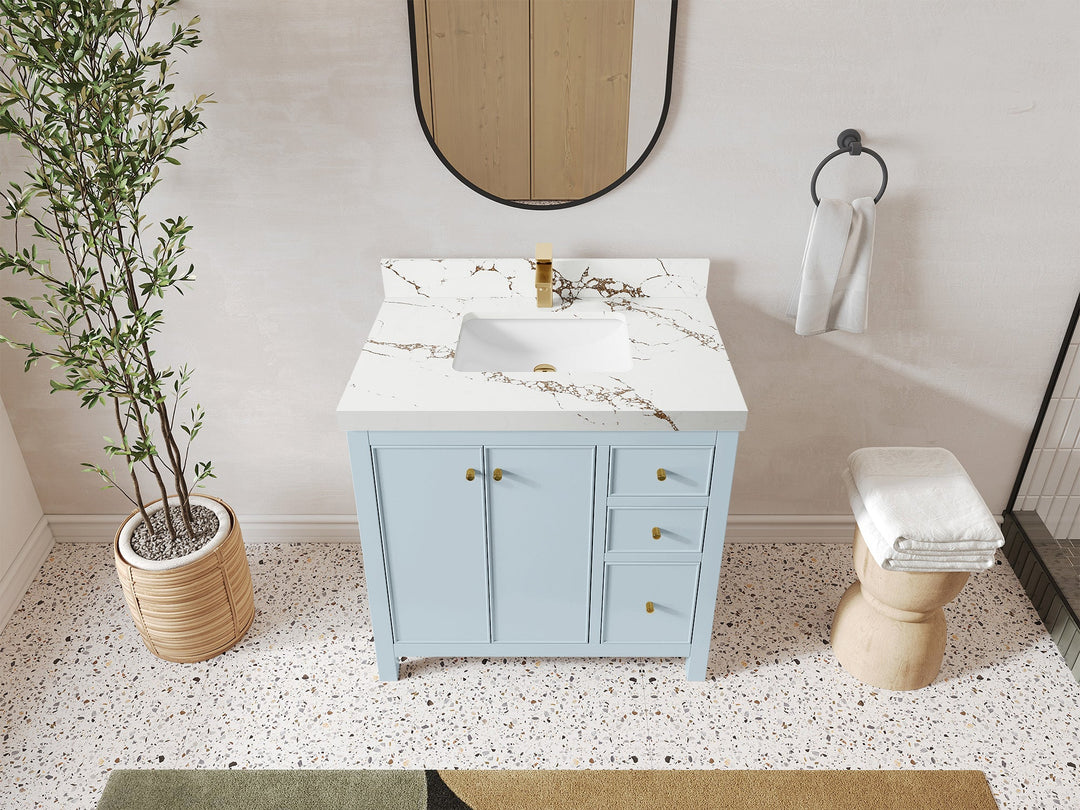 Chicago 36 in. W x 22 in. D Center Sink Bathroom Vanity - Willow Bath and Vanity