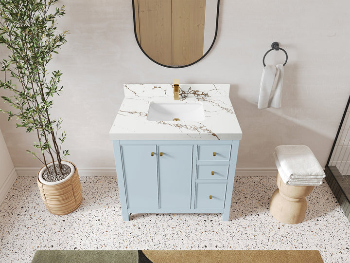 Chicago 36 in. W x 22 in. D Center Sink Bathroom Vanity - photo 36