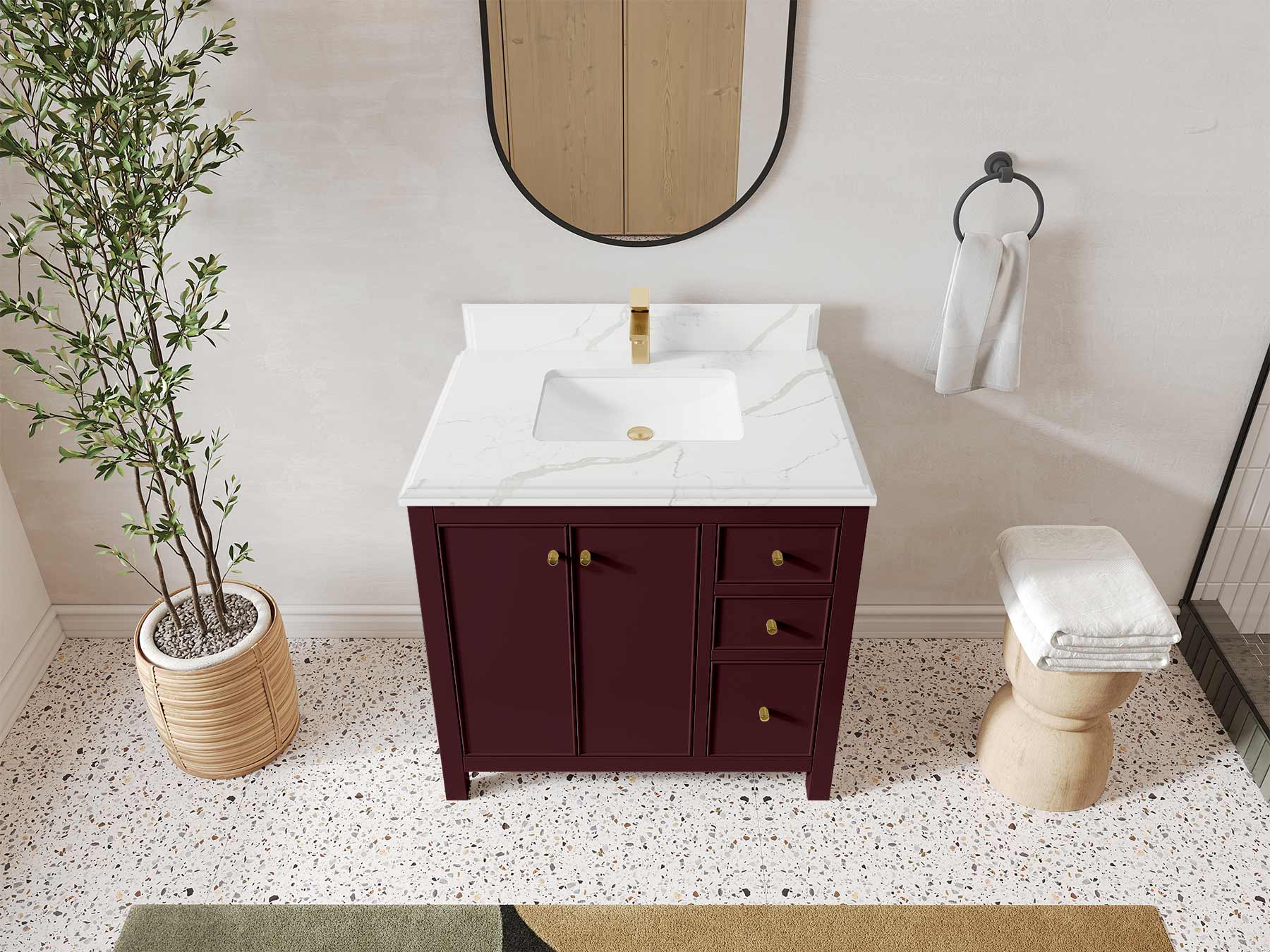 Chicago 36 in. W x 22 in. D Center Sink Bathroom Vanity - Willow Bath and Vanity
