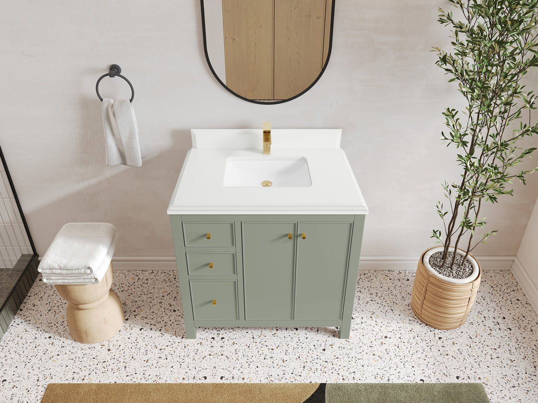 Chicago 36 in. W x 22 in. D Center Sink Bathroom Vanity - Willow Bath and Vanity