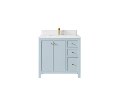 Chicago 36 in. W x 22 in. D Center Sink Bathroom Vanity - Willow Bath and Vanity