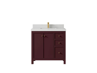 Chicago 36 in. W x 22 in. D Center Sink Bathroom Vanity - Willow Bath and Vanity
