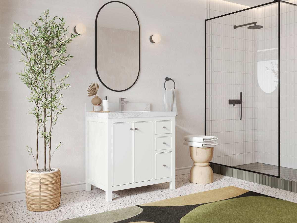 Chicago 36 in. W x 22 in. D Center Sink Bathroom Vanity - Willow Bath and Vanity