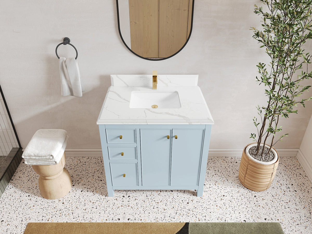 Chicago 36 in. W x 22 in. D Center Sink Bathroom Vanity - Willow Bath and Vanity