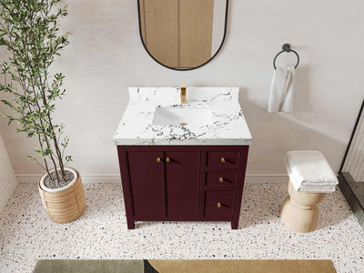 Chicago 36 in. W x 22 in. D Center Sink Bathroom Vanity - Willow Bath and Vanity
