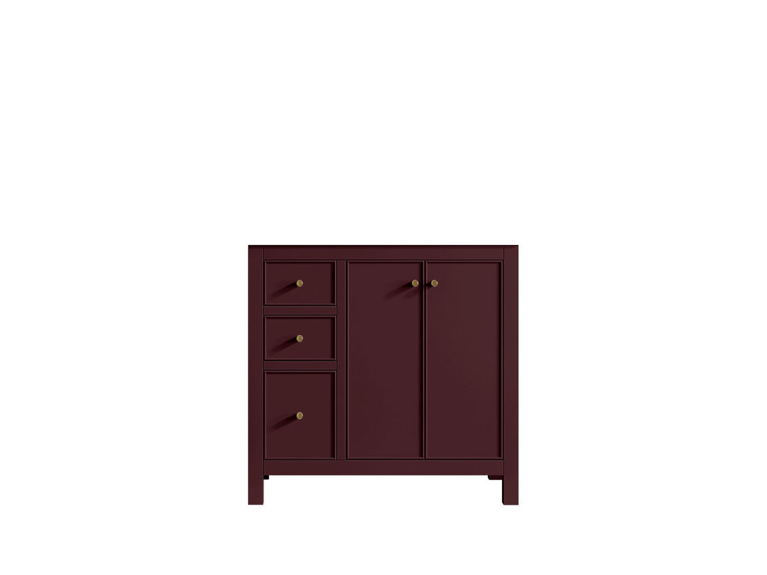 Chicago 36 in. W x 22 in. D Center Sink Bathroom Vanity | 
              
                Burgundy
                
                  
             - CHI_BGD_WHQZ_36CR - photo №6
