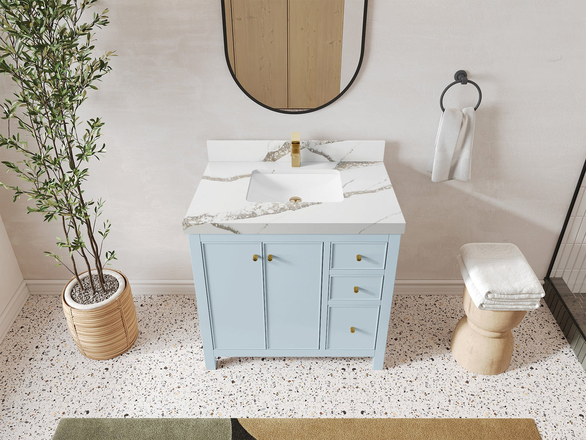 Chicago 36 in. W x 22 in. D Center Sink Bathroom Vanity - Willow Bath and Vanity