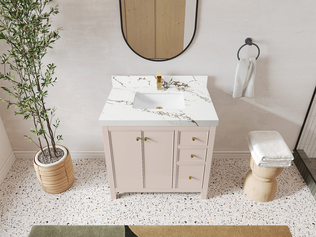 Chicago 36 in. W x 22 in. D Center Sink Bathroom Vanity - Willow Bath and Vanity