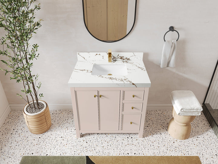Chicago 36 in. W x 22 in. D Center Sink Bathroom Vanity - photo 36