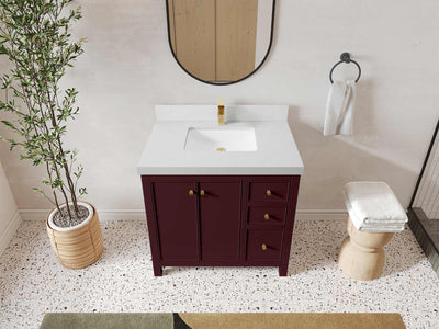 Chicago 36 in. W x 22 in. D Center Sink Bathroom Vanity - Willow Bath and Vanity