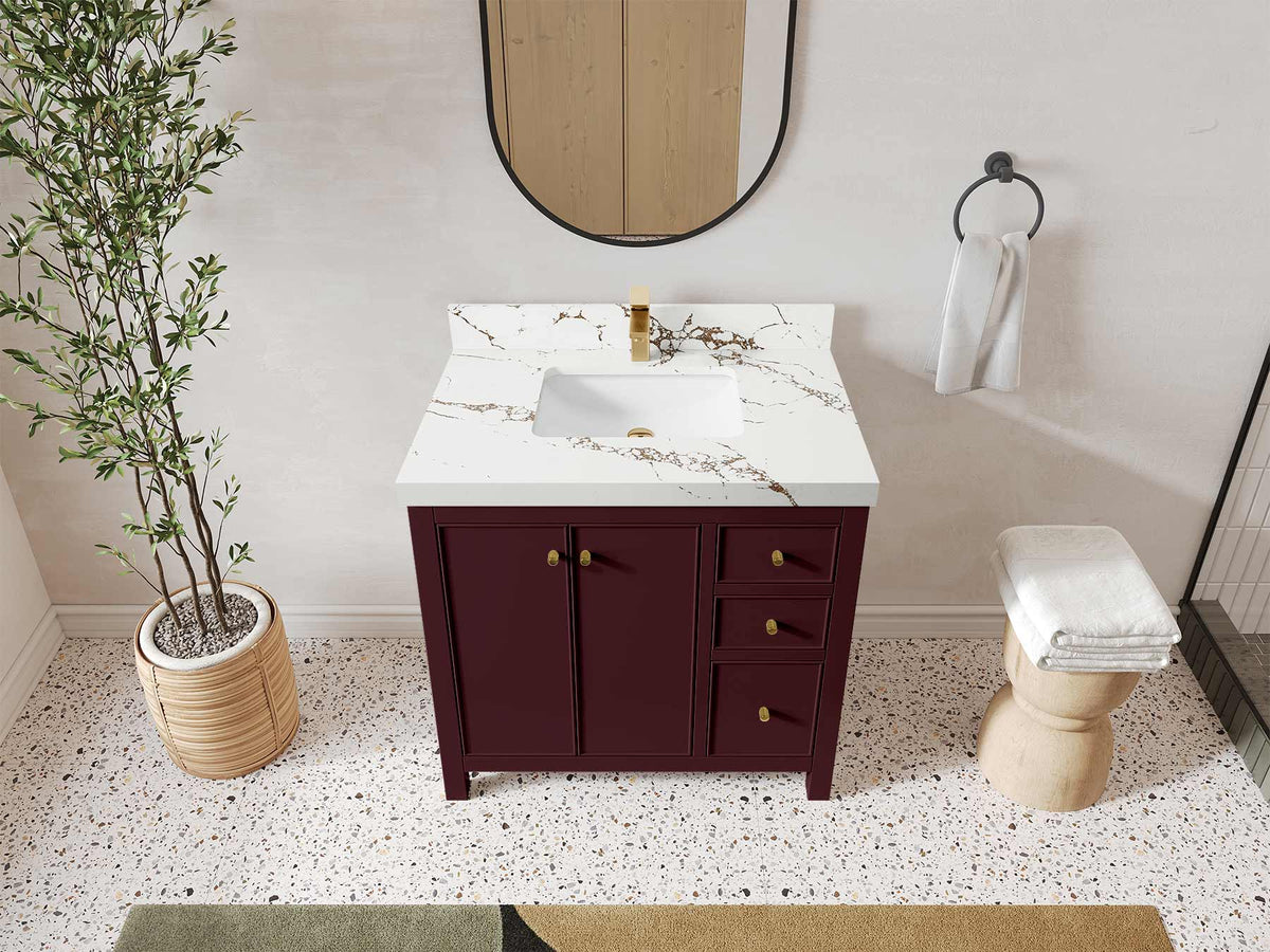 Chicago 36 in. W x 22 in. D Center Sink Bathroom Vanity - Willow Bath and Vanity
