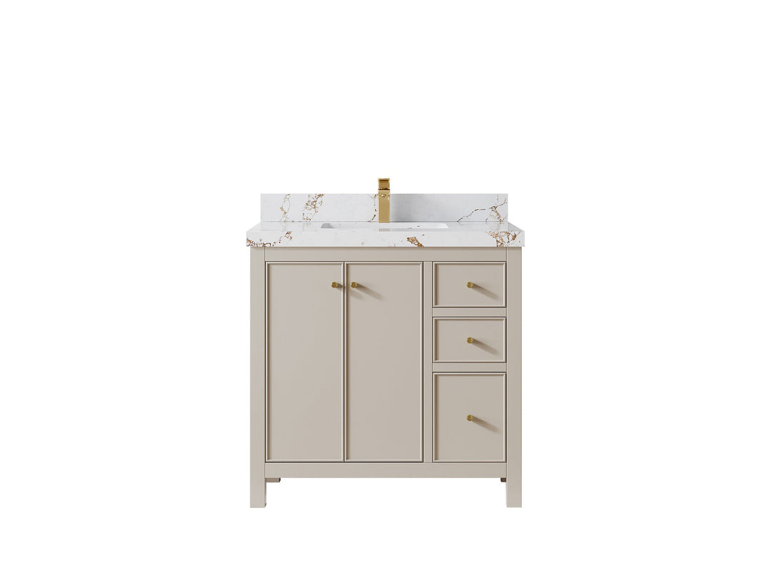 Chicago 36 in. W x 22 in. D Center Sink Bathroom Vanity - Willow Bath and Vanity
