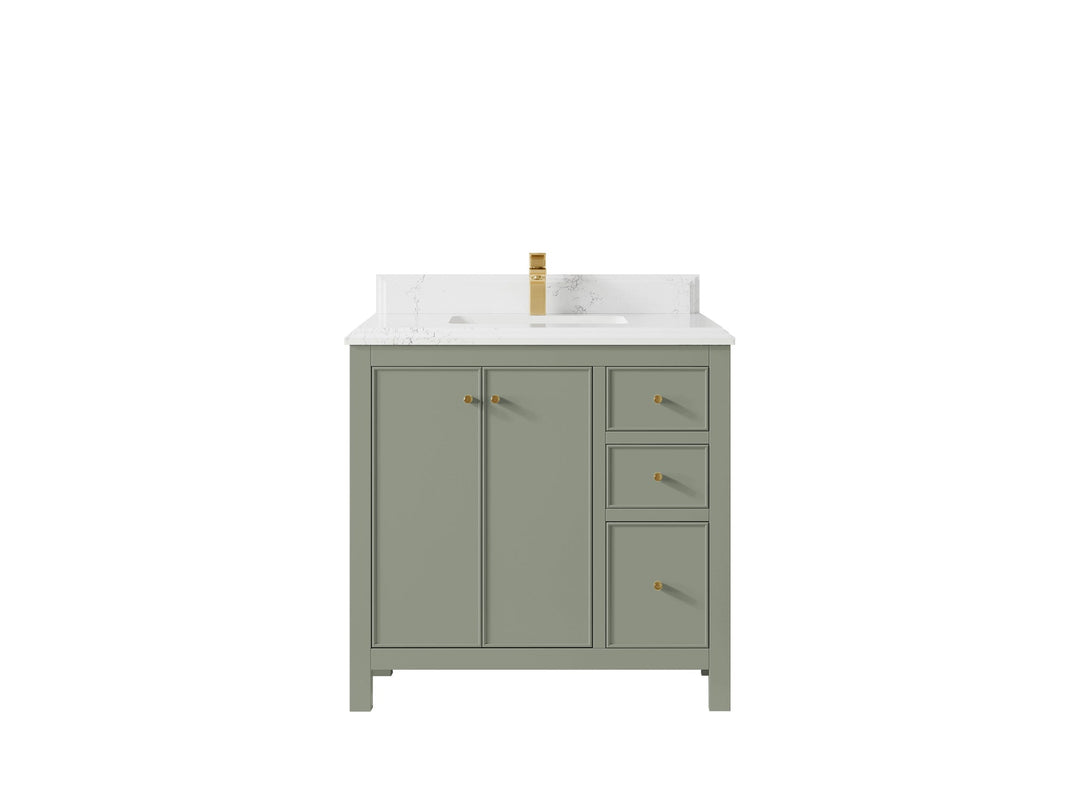 Chicago 36 in. W x 22 in. D Center Sink Bathroom Vanity - Willow Bath and Vanity