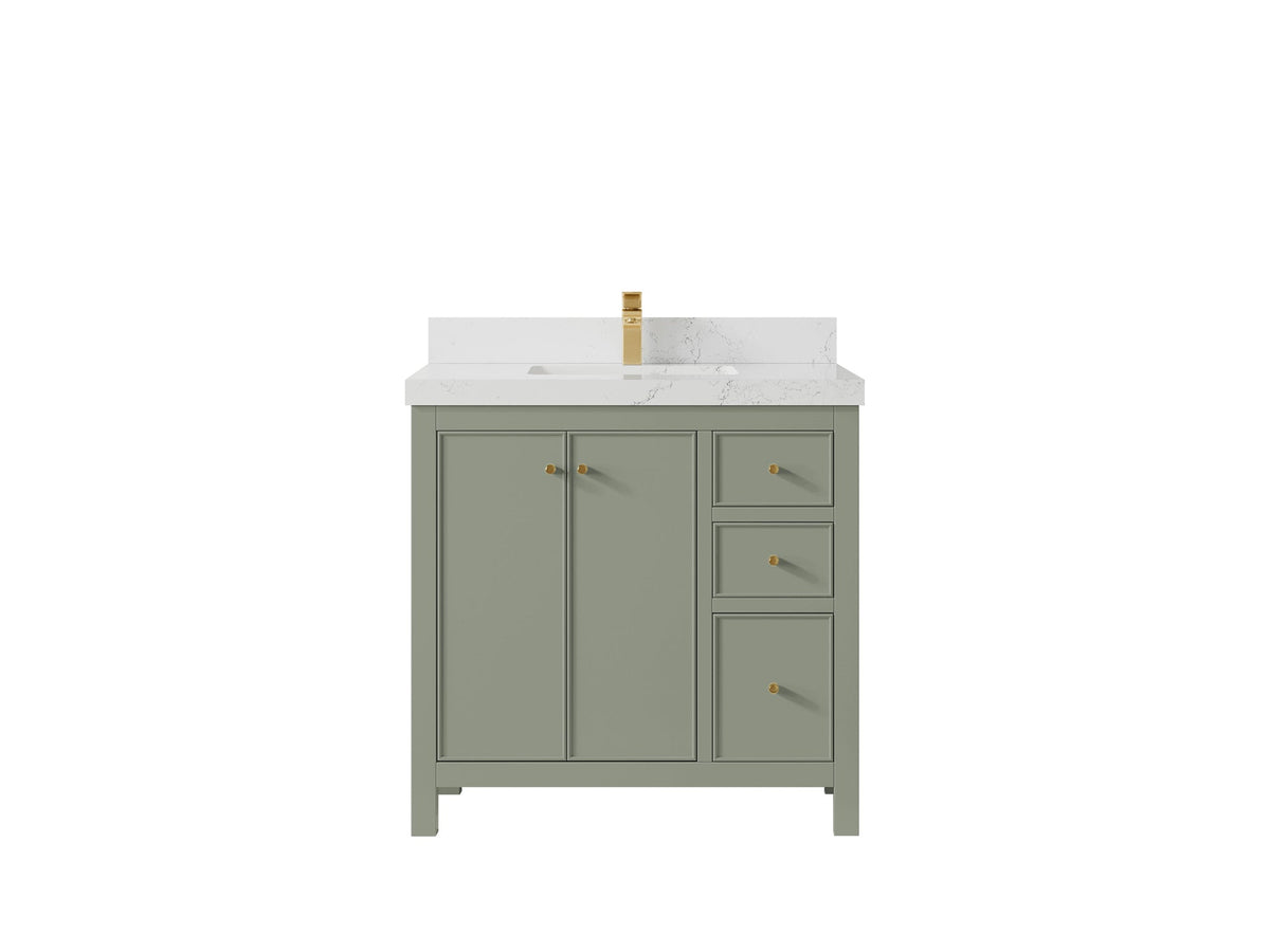Chicago 36 in. W x 22 in. D Center Sink Bathroom Vanity - Willow Bath and Vanity