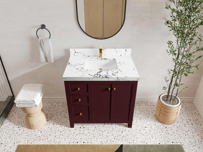 Chicago 36 in. W x 22 in. D Center Sink Bathroom Vanity - Willow Bath and Vanity