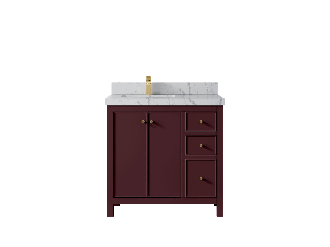 Chicago 36 in. W x 22 in. D Left Offset Sink Bathroom Vanity - Willow Bath and Vanity