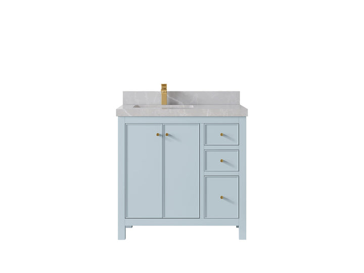 Chicago 36 in. W x 22 in. D Left Offset Sink Bathroom Vanity - photo 33
