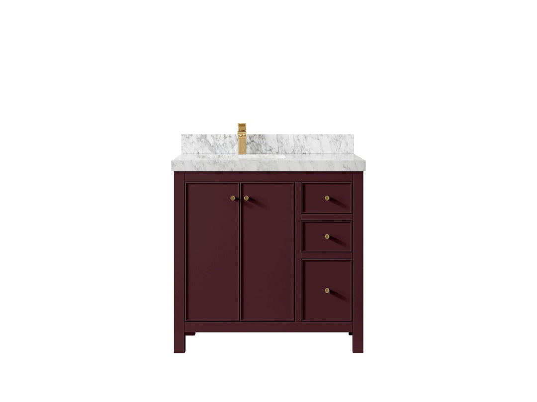 Chicago 36 in. W x 22 in. D Left Offset Sink Bathroom Vanity - Willow Bath and Vanity