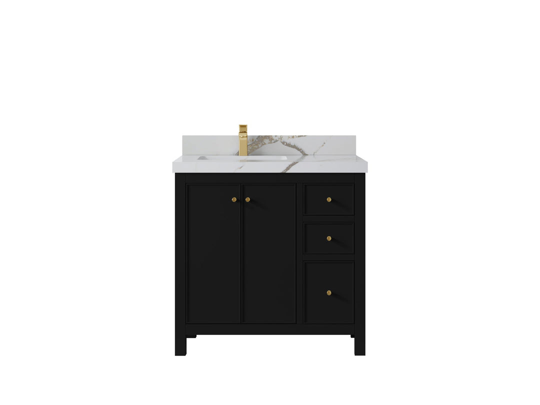 Chicago 36 in. W x 22 in. D Left Offset Sink Bathroom Vanity - Willow Bath and Vanity