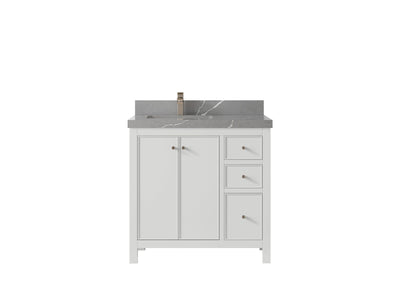 Chicago 36 in. W x 22 in. D Left Offset Sink Bathroom Vanity - Willow Bath and Vanity