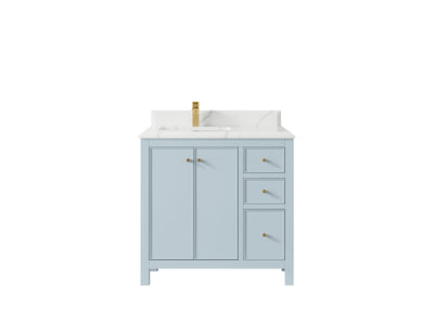 Chicago 36 in. W x 22 in. D Left Offset Sink Bathroom Vanity - Willow Bath and Vanity