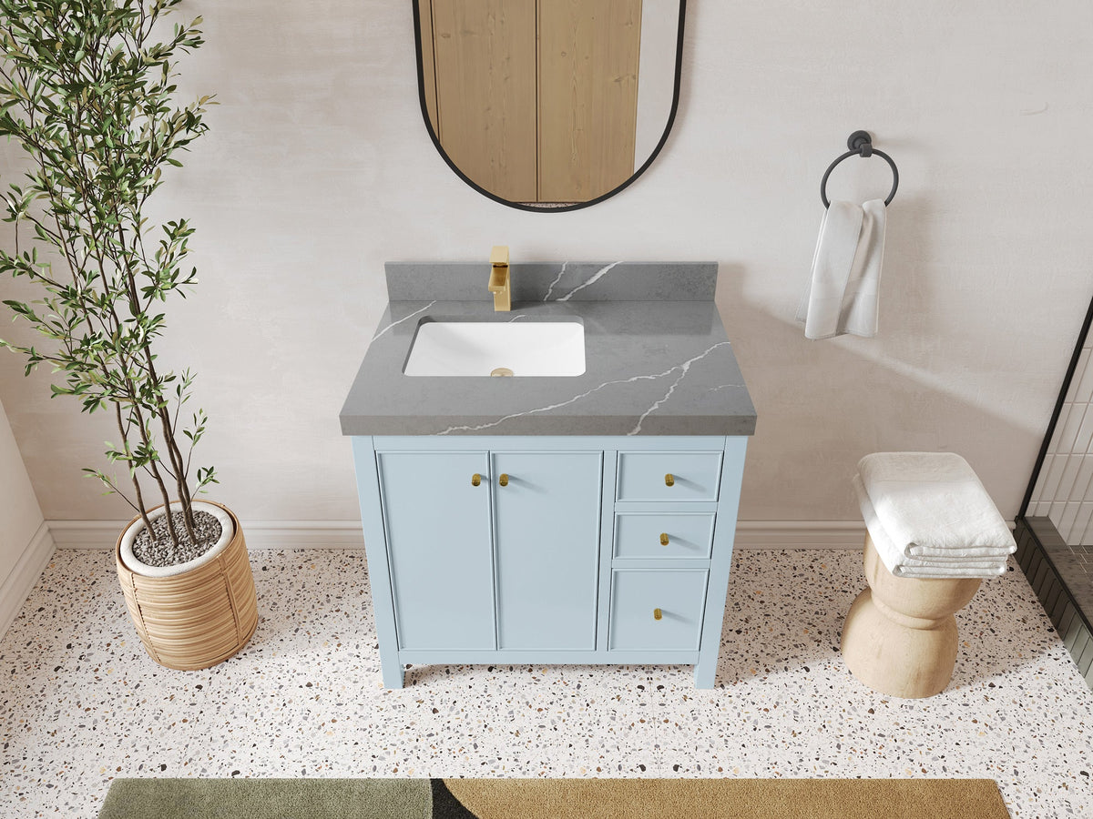 Chicago 36 in. W x 22 in. D Left Offset Sink Bathroom Vanity - Willow Bath and Vanity