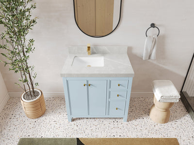 Chicago 36 in. W x 22 in. D Left Offset Sink Bathroom Vanity - Willow Bath and Vanity