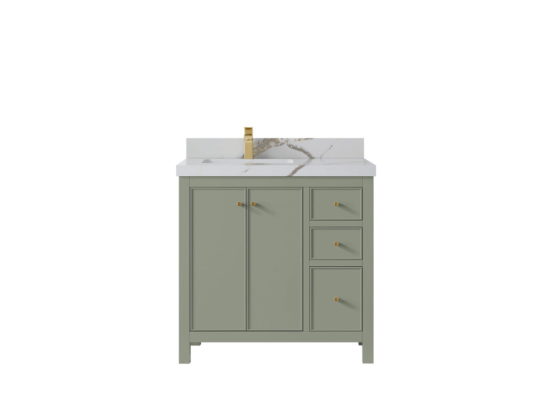 Chicago 36 in. W x 22 in. D Left Offset Sink Bathroom Vanity - Willow Bath and Vanity