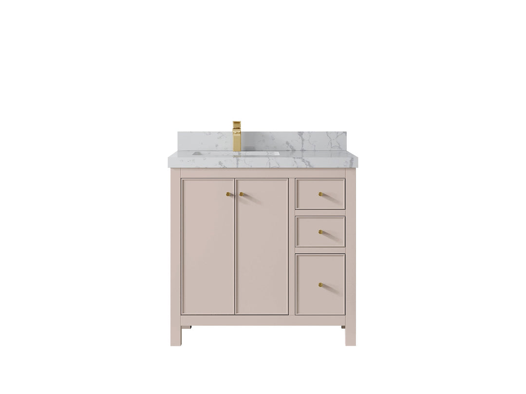 Chicago 36 in. W x 22 in. D Left Offset Sink Bathroom Vanity - Willow Bath and Vanity