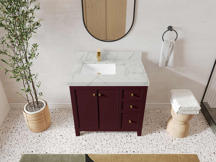 Chicago 36 in. W x 22 in. D Left Offset Sink Bathroom Vanity - photo 47