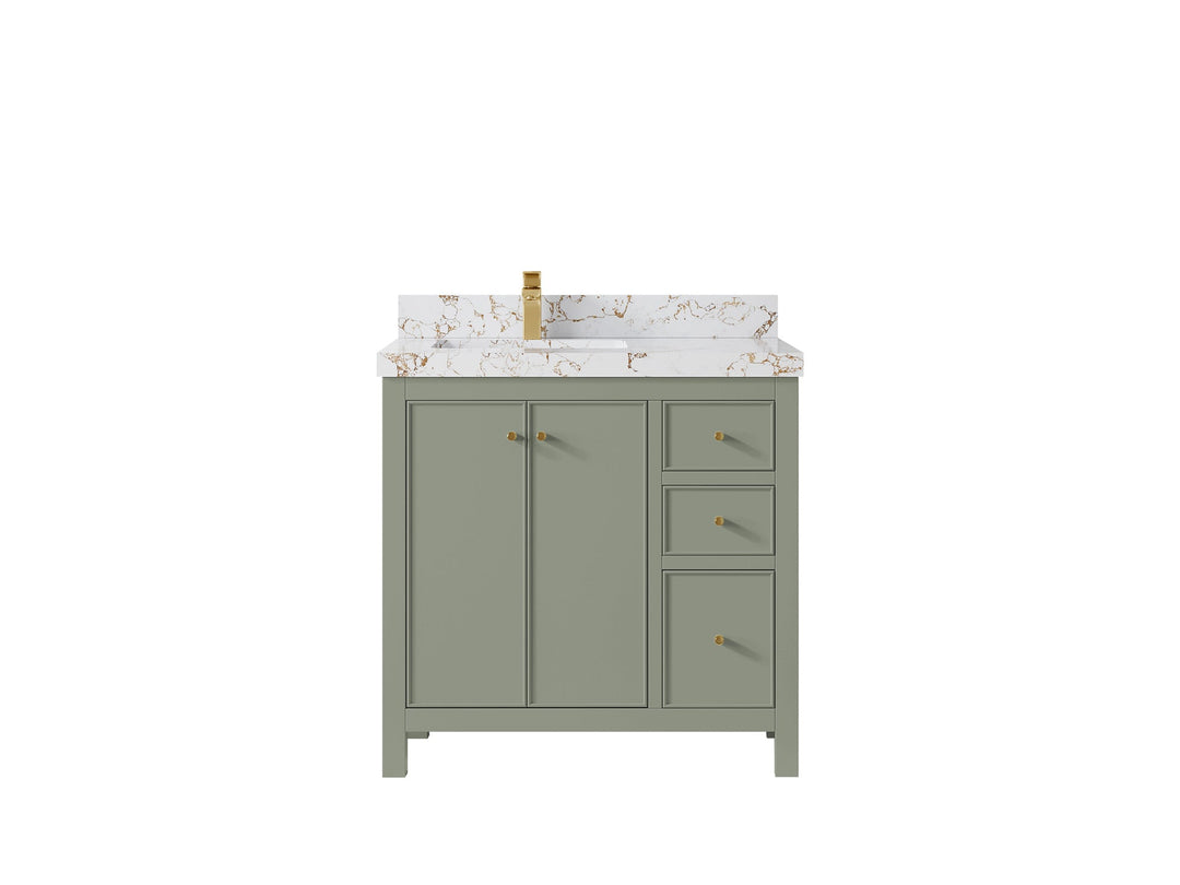 Chicago 36 in. W x 22 in. D Left Offset Sink Bathroom Vanity - Willow Bath and Vanity