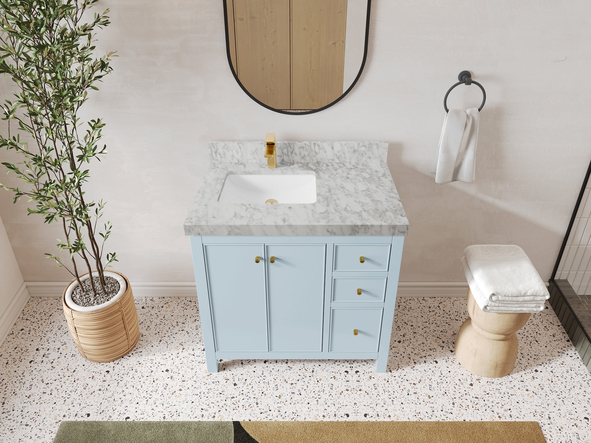 Chicago 36 in. W x 22 in. D Left Offset Sink Bathroom Vanity - Willow Bath and Vanity