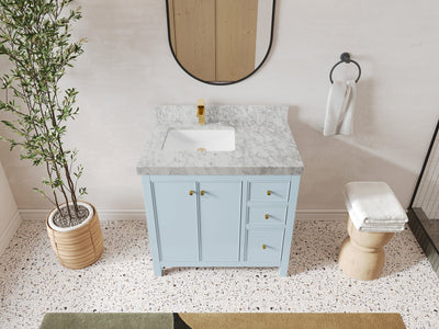 Chicago 36 in. W x 22 in. D Left Offset Sink Bathroom Vanity - Willow Bath and Vanity