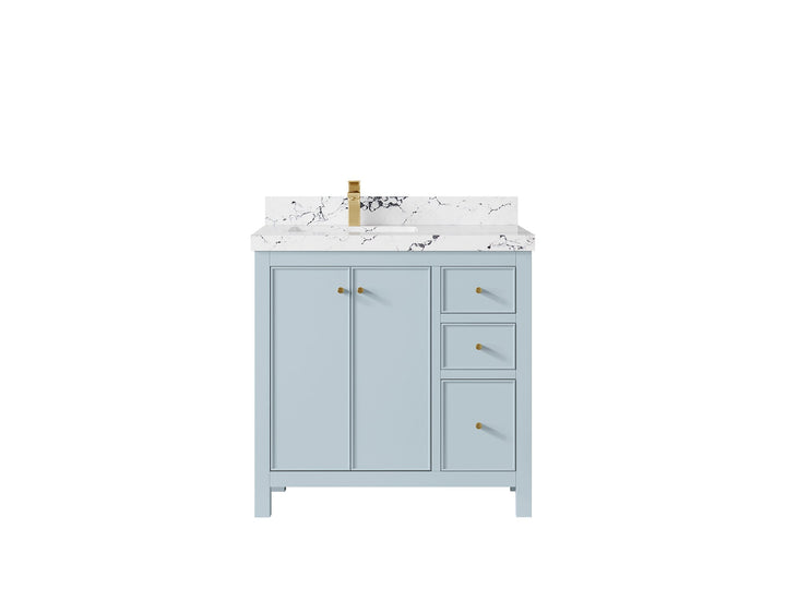 Chicago 36 in. W x 22 in. D Left Offset Sink Bathroom Vanity - photo 41