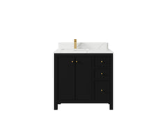 Chicago 36 in. W x 22 in. D Left Offset Sink Bathroom Vanity - photo 25