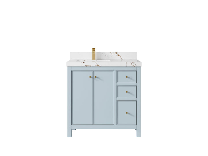 Chicago 36 in. W x 22 in. D Left Offset Sink Bathroom Vanity - photo 37