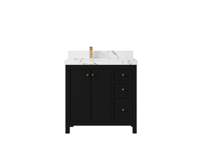 Chicago 36 in. W x 22 in. D Left Offset Sink Bathroom Vanity - Willow Bath and Vanity