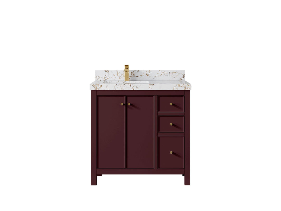 Chicago 36 in. W x 22 in. D Left Offset Sink Bathroom Vanity - Willow Bath and Vanity