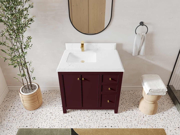 Chicago 36 in. W x 22 in. D Left Offset Sink Bathroom Vanity - photo 31