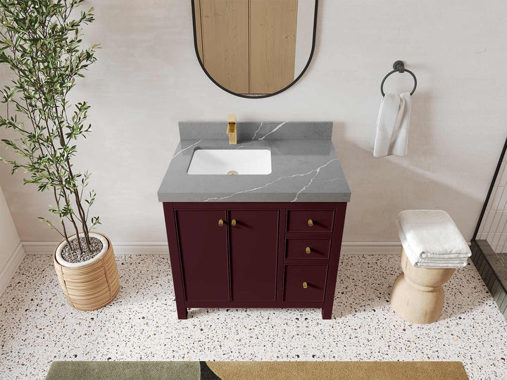 Chicago 36 in. W x 22 in. D Left Offset Sink Bathroom Vanity - photo 39